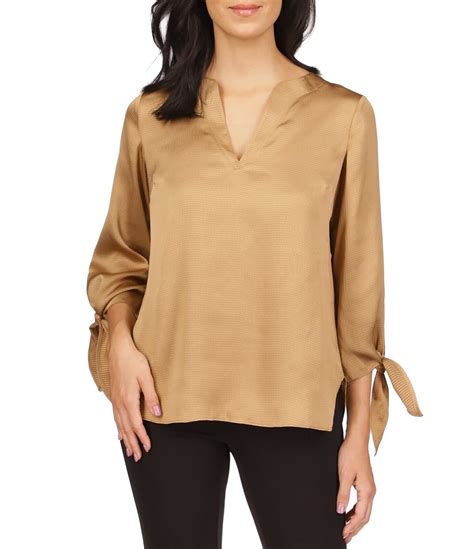 yellow michael michael kors nemi lace detail blouse|Michael Kors Blouses for Women .